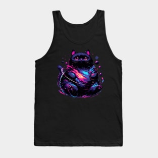 Kawaii Cosmic Cat in Stars Tank Top